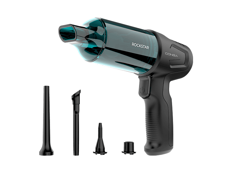 Aspirador de mano - Cecotec Conga Rockstar Micro Hand, Aspirado y soplado, Motor brushless 80 W, 12 kPa, 25 min, 2 modos, Accesorios, Negro