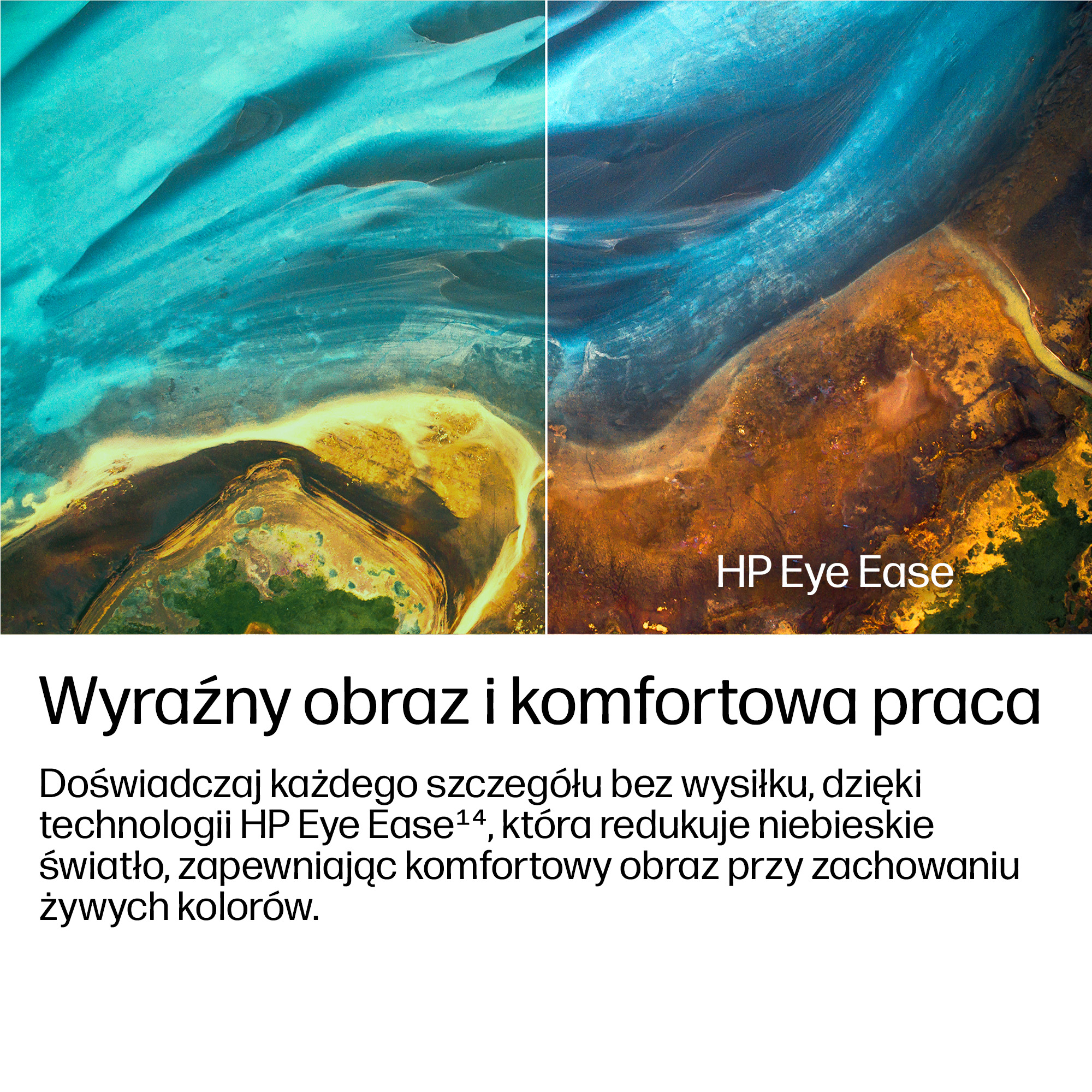 Abstrakcyjne wzory w kolorach niebieskim i pomarańczowym, z tekstem