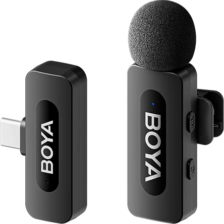 BOYA BY-V10 V2.0 Vezeték nélküli mikrofon, fekete, USB-C csatlakozós