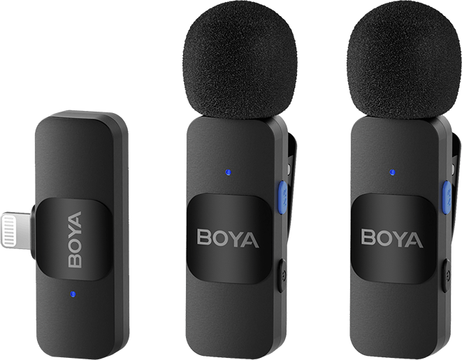 BOYA BY-V2 V2.0 Vezeték nélküli mikrofon, fekete, Lightning csatlakozós