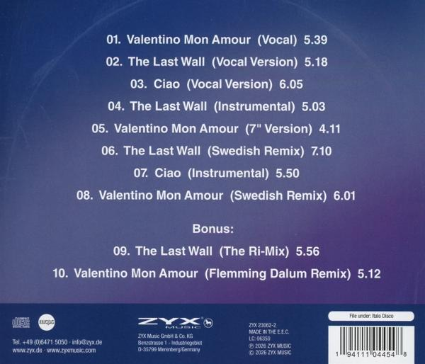 Rückseite eines CD-Covers mit Songliste und Firmenlogos.