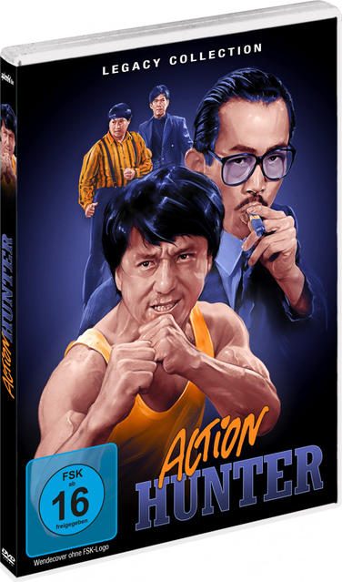 DVD-Cover: Männer in Kampfszenen, Titel: ACTION HUNTER, FSK 16.