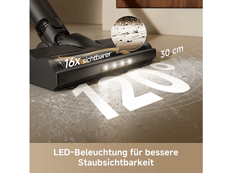 Dreame R10S Lite Staubsauger (0,6 l, Akkulaufzeit: 90 Min., Schwarz/Gold) — Foto 4 von 5