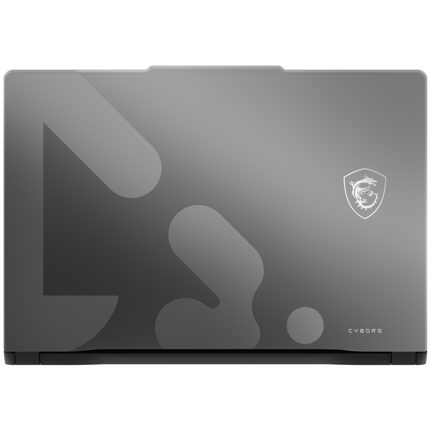 Ordinateur portable gris avec logo de dragon et le mot CYBORG.