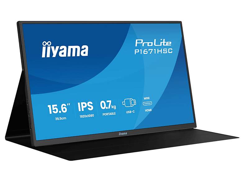 Monitor IIYAMA ProLite P1671HSC-B1 15.6 FHD IPS Flicker free Adaptive Sync Czarny