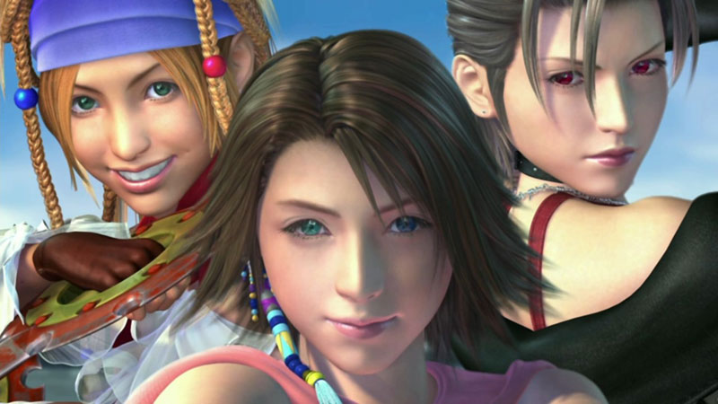 Tres personajes de anime con peinados y atuendos variados.