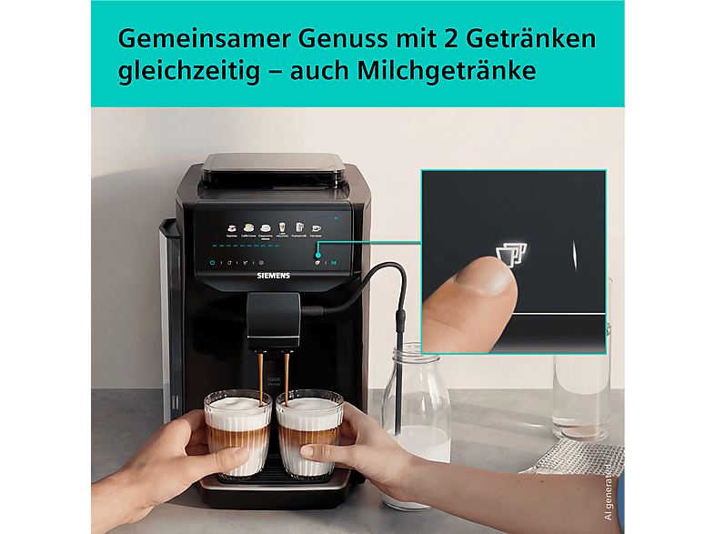 Siemens TP551E09 Kaffeevollautomat (Schwarz, Keramikmahlwerk, 15 bar, Milchschlauch) — Foto 5 von 5