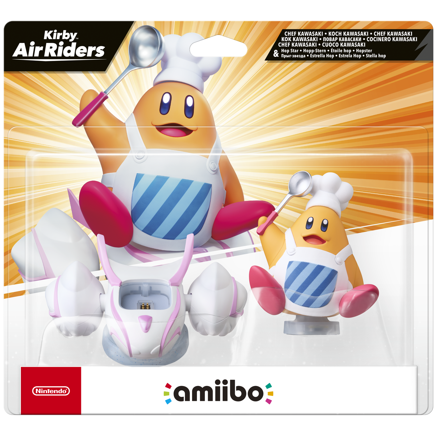 Kirby Air Riders amiibo packaging featuring Chef Kawasaki and his ship.