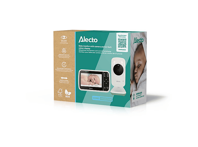 Alecto DVM149GN Video Babyphone, mit Farbdisplay, Weiß/Grün — Foto 3 von 4