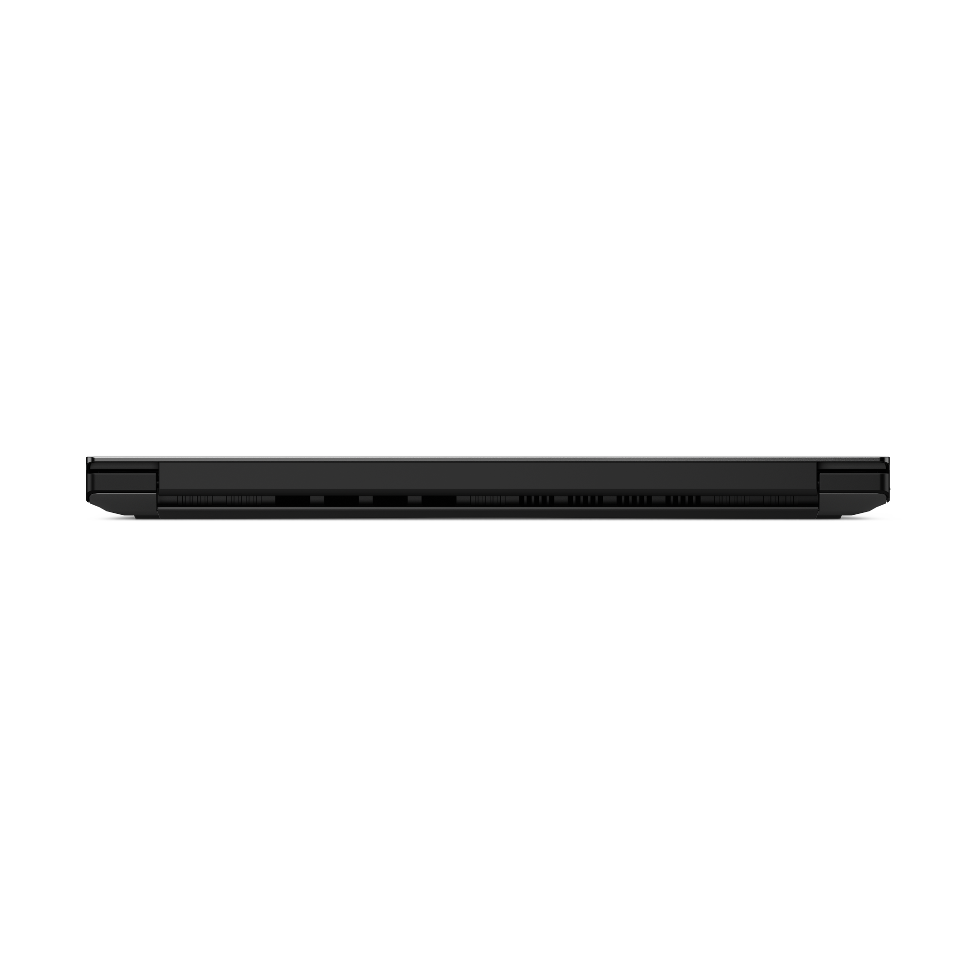 Schwarzer Laptop von der Seite, mit Lüftungsschlitzen.