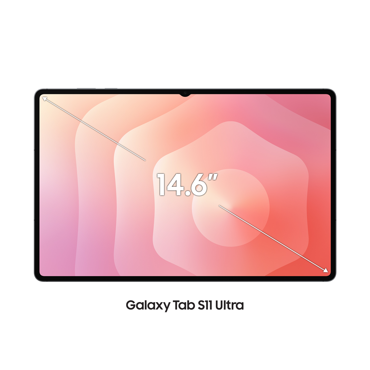14,6 inçlik tablet, Galaxy Tab S11 Ultra, beyaz arka planda gösteriliyor.
