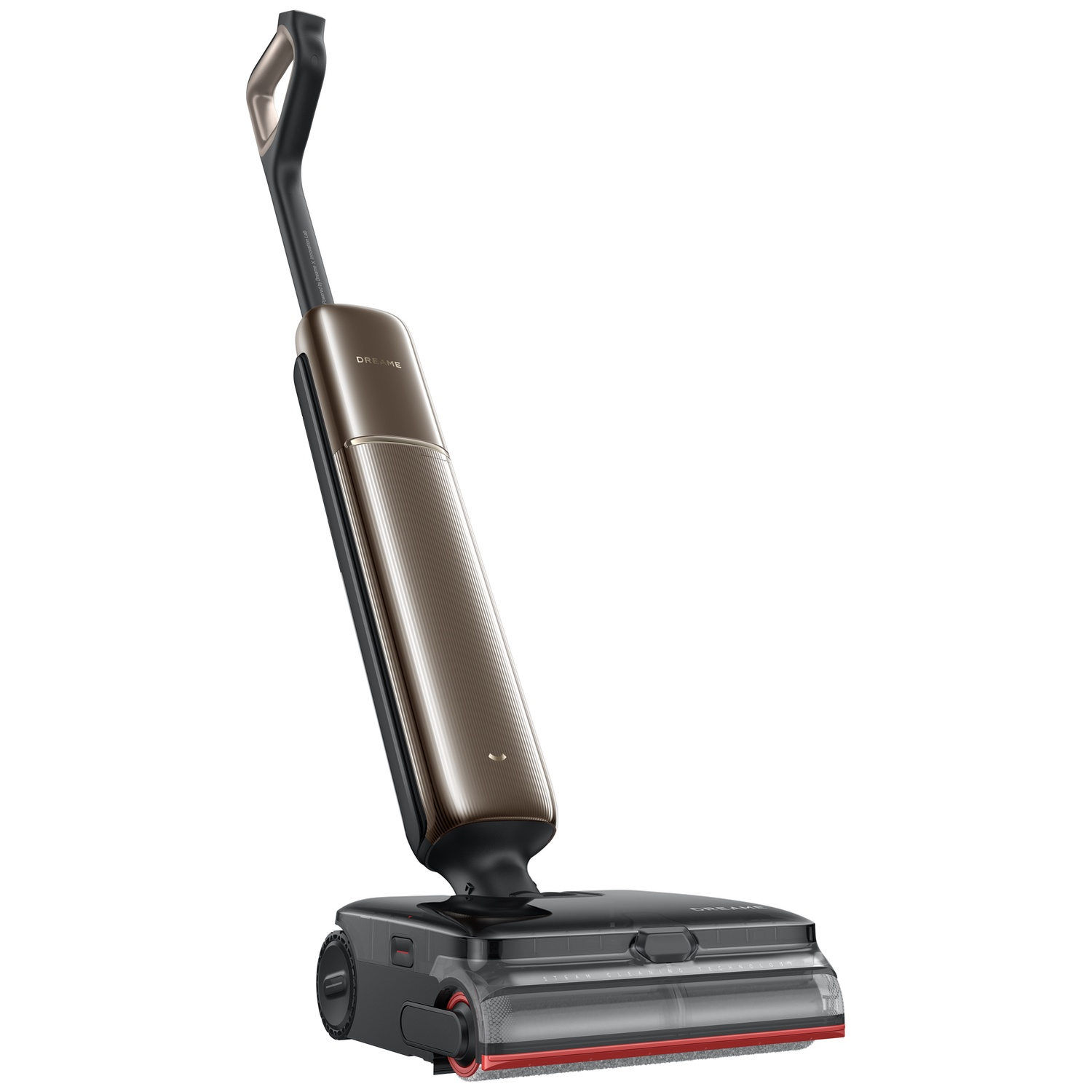 A bronze floor cleaner with a black handle, isolated on a white background.