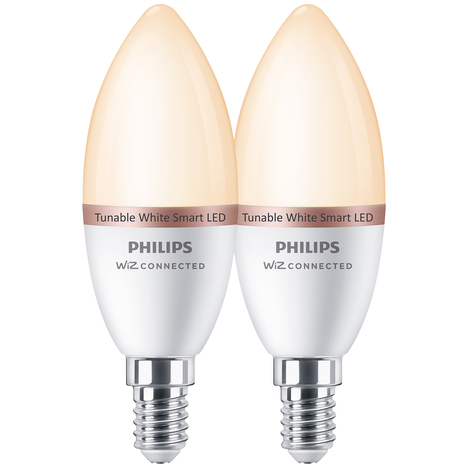 Philips Smart Lighting Kaarslamp 2-pack - Slimme Led-verlichting Warm- Tot Koelwit Licht E14 40w Mat Wi-fi Ledlamp Wit
