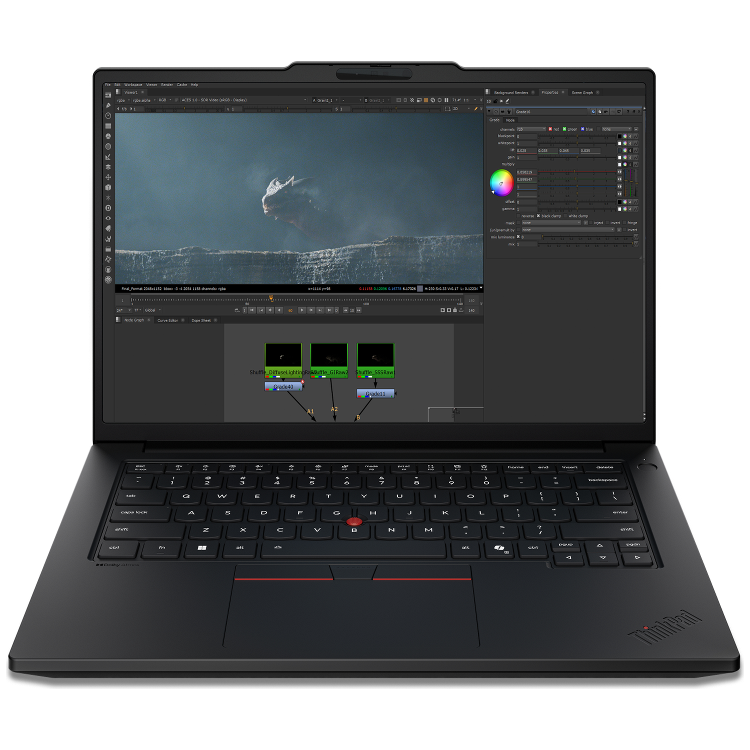 Een zwarte laptop met een cyberpunk-scherm en toetsenbord.