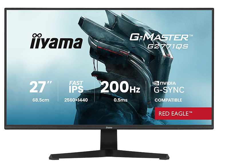 Monitor IIYAMA G-Master G2771QS-B1 Red Eagle 27 WQHD IPS 0.5ms 200Hz G-Sync Flicker free Czarny