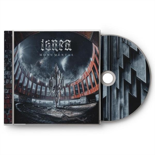 CD-Cover mit futuristischem Gebäude und Mond im Nachthimmel.