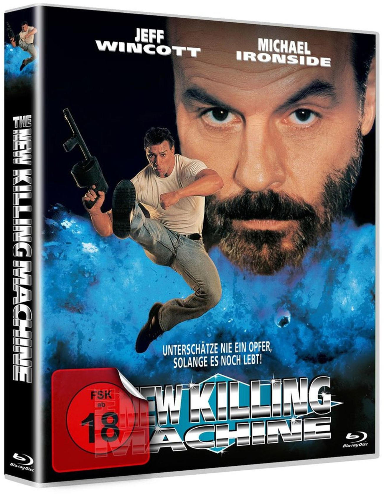 Ein Mann springt mit einer Waffe, Jeff Wincott und Michael Ironside auf dem Cover.