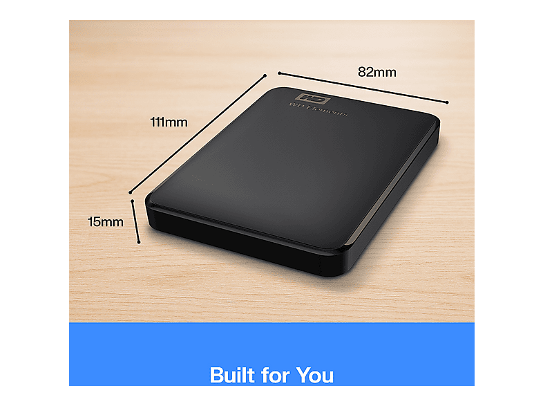 WESTERN DIGITAL Elements Portable Festplatte, 2 TB HDD, 2.5
