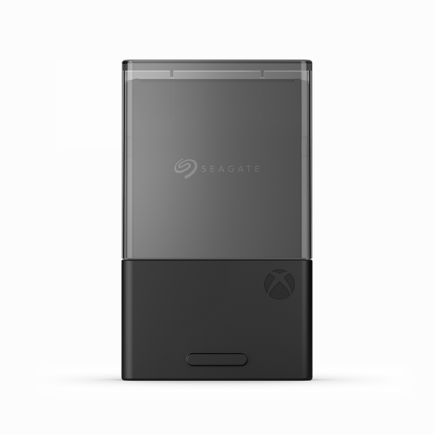 Disque dur externe Seagate noir avec logo Xbox sur fond blanc.