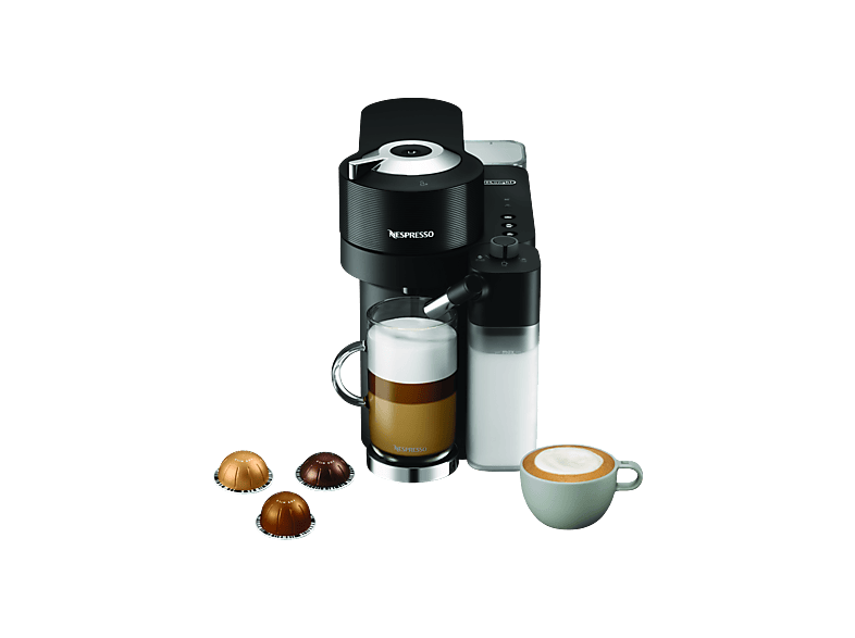 DELONGHI Nespresso Vertuo Lattissima ENV300.B, 5 Tassengrößen, cremiger Milchschaum, elegantes Design, leichte Bedienung, Kapselmaschine Schwarz