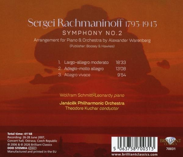 CD-Cover: Rachmaninoff Symphonie Nr. 2, Arrangement f. Klavier/Orchester