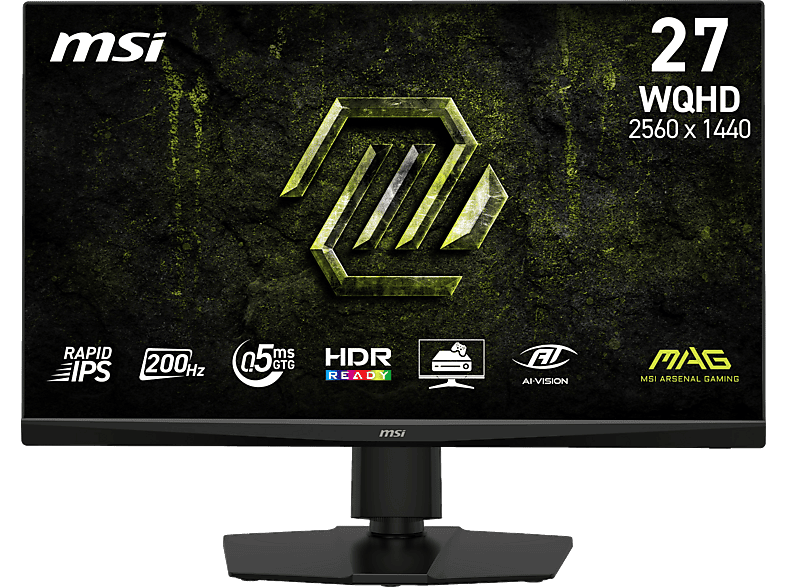 MSI MAG 272QPFDE E20 27IN WQHD 2560X1440 16:9 200HZ 27 Zoll Gaming Monitor, WQHD, 0,5 ms Reaktionszeit, 300 cd/m², 200 Hz, Schwarz