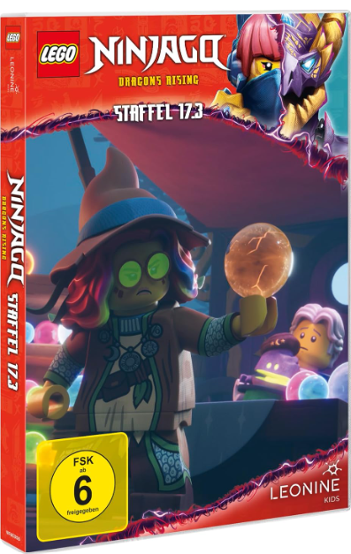 Lego Ninjago Staffel 17.3 Cover mit Figuren und "FSK ab 6" Siegel.