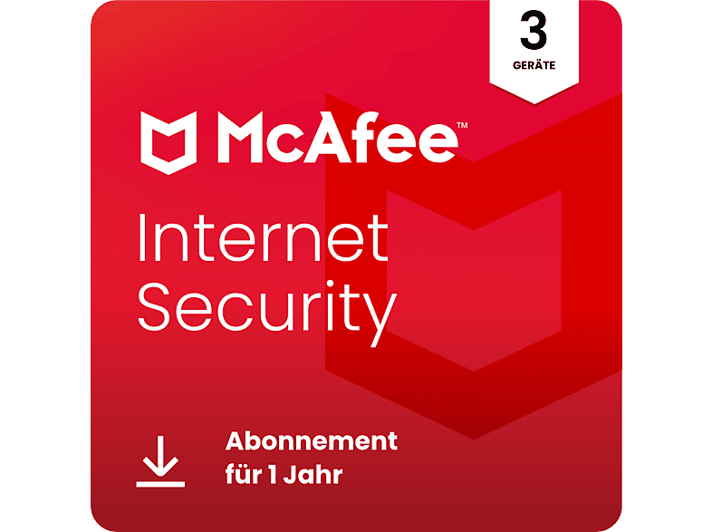 McAfee Internet Security 3 Geräte - 1 Jahr für Windows, macOS, Android, iOS, ChromeOS [Download Code]; Electronic Software Download