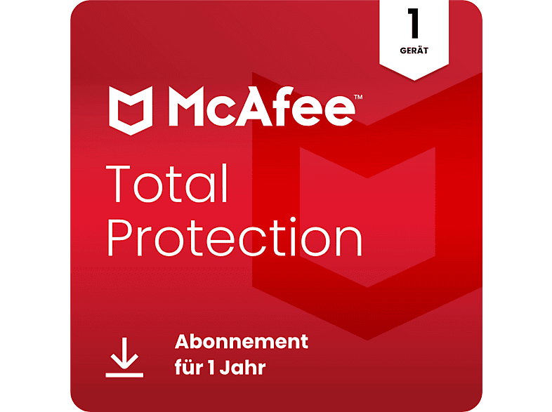 McAfee Total Protection 1 Gerät 1 Jahr für Windows, macOS, Android, iOS, ChromeOS [Download Code]; Electronic Software Download