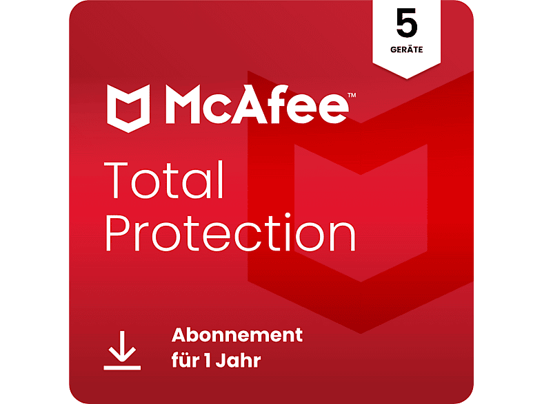 McAfee Total Protection 5 Geräte 1 Jahr für Windows, macOS, Android, iOS, ChromeOS [Download Code]; Electronic Software Download