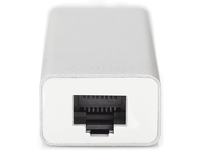 DIGITUS USB Typ-C 3-Port Hub + Gigabit Ethernet LAN-Adapter, Aluminiumgehäuse, USB 3.0, Silber; USB-Hub — Foto 3 von 4