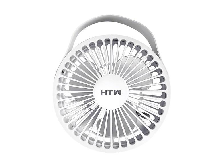 Mini ventilador - HTW HTW-VMI-05TP, 5 W, 1 Velocidad, Caudal de aire 19 m³/min, Portátil. Blanco