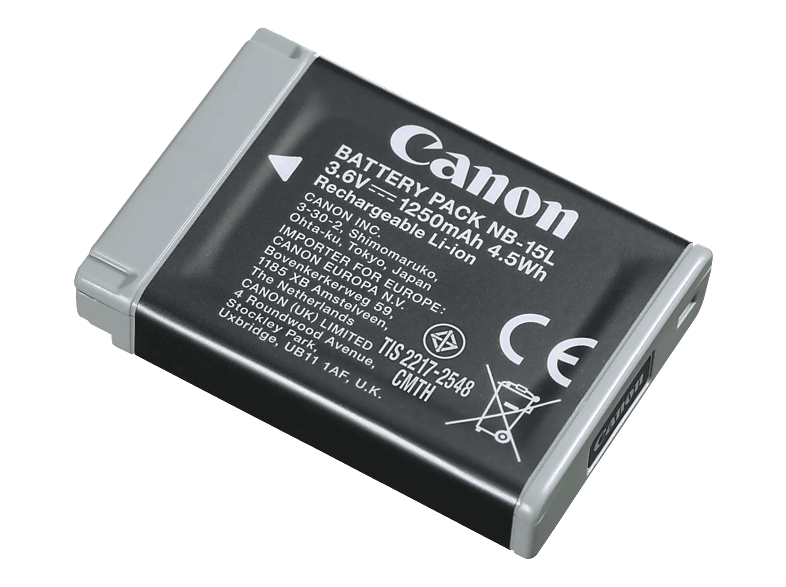 CANON NB-15L Lithium-Ionen Akku, 3.6 V, 1250 mAh / 4.5Wh