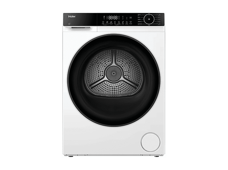 ASCIUGATRICE HAIER HD120-E357U1-IT A pompa di calore, 12 kg, profondità 69 cm, 64 dB(A), Bianco, Nero, Classe E