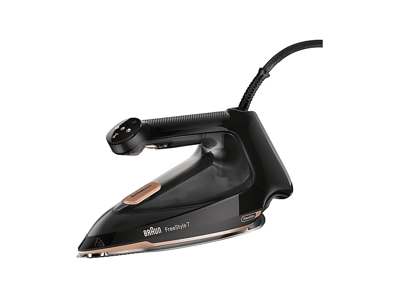 FERRO A VAPORE BRAUN Ferro a vapore FI7276BK, Potenza massima 2000 W, Colpo di 250 g/min, Vapore continuo fino 60 Serbatorio acqua 350 ml, Sistema anticalcare integrato, Piastra in EloxalPlus, con sistema FreeGlide 3D