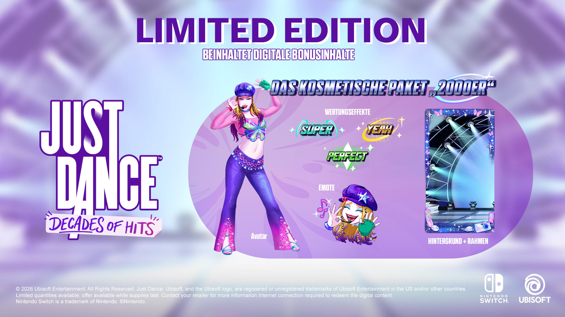 Limited Edition von Just Dance mit Avatar, Emote & mehr. Enthält digitale Bonusinhalte.