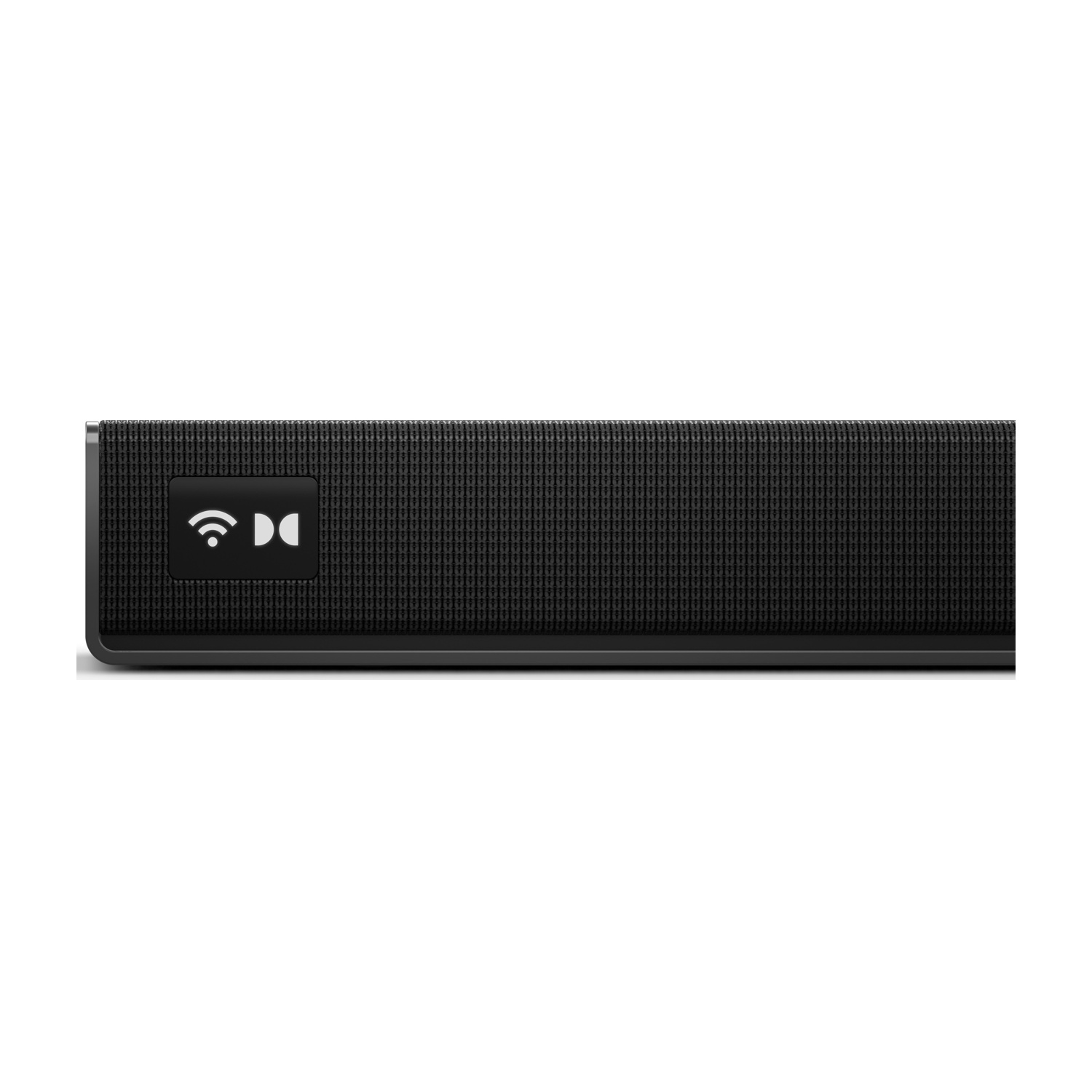 Altoparlante nero con loghi Wi-Fi e Dolby.