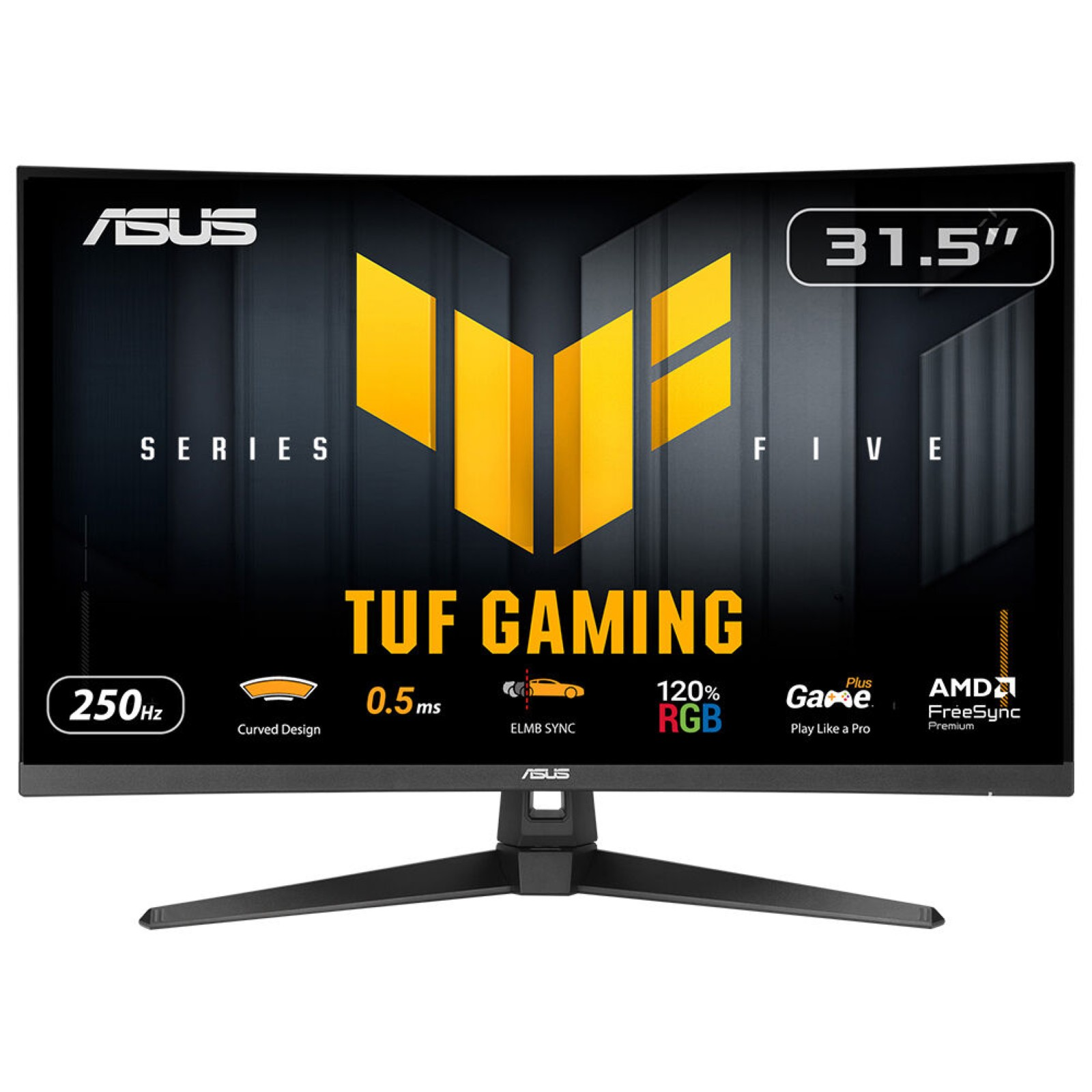Zakrzywiony monitor ASUS TUF Gaming 31,5" z 250Hz, 0,5ms, RGB i AMD FreeSync.