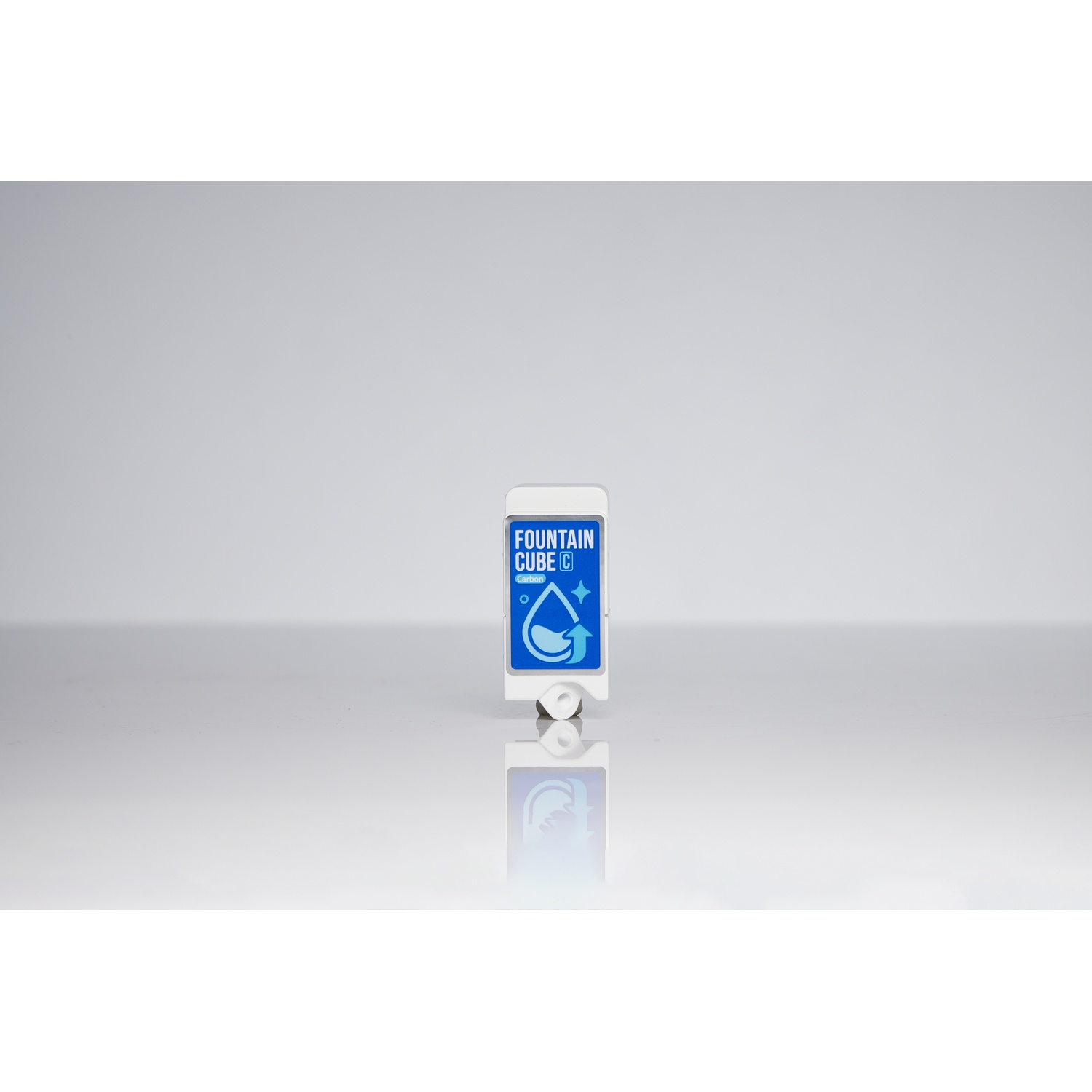 A small white cube labeled 'FOUNTAIN CUBE C' with a water drop icon.
