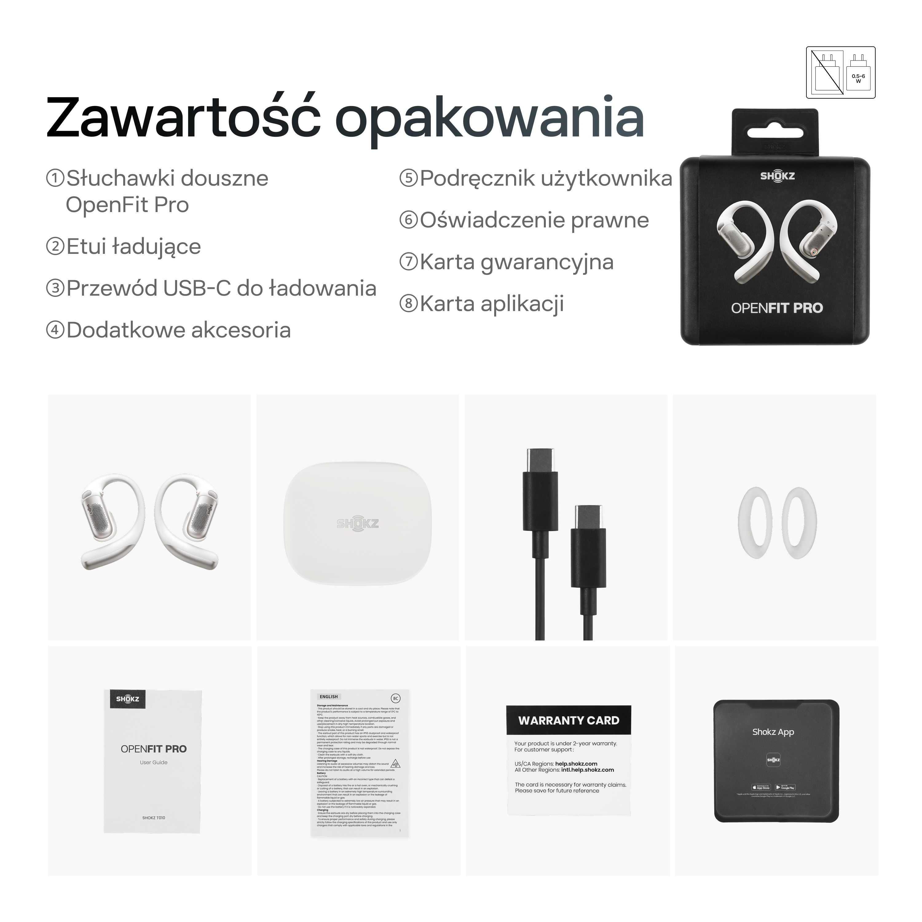 Słuchawki otwarte SHOKZ OpenFit Pro Biały