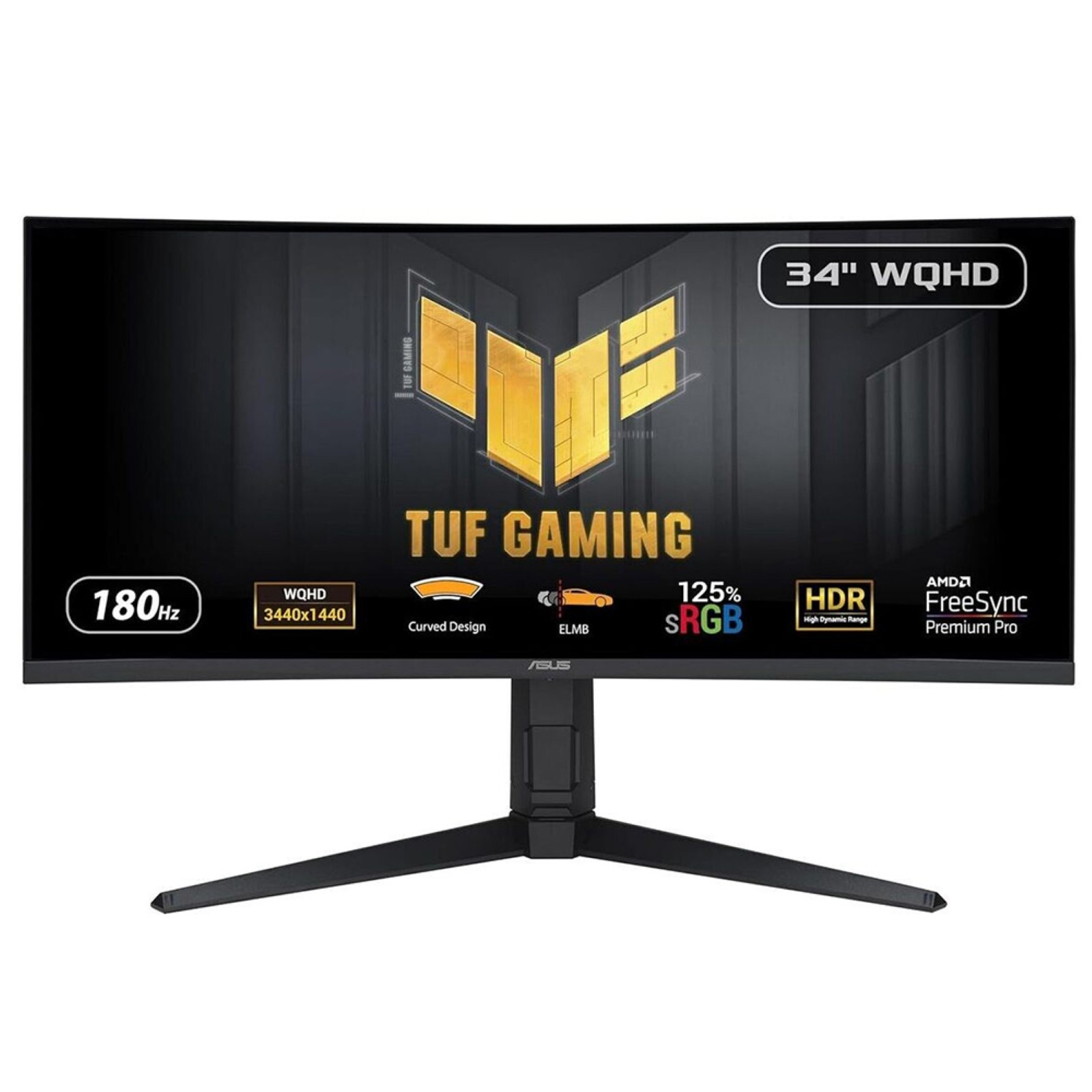 Zakrzywiony 34-calowy monitor gamingowy 180 Hz, WQHD i HDR.