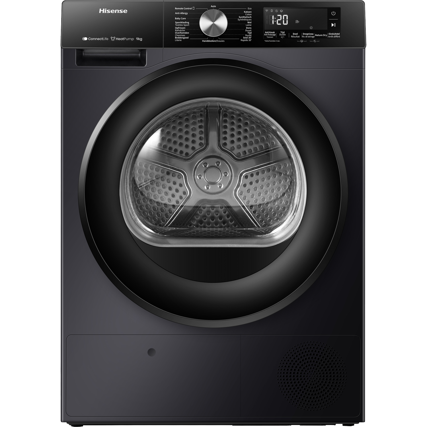 HISENSE DH3S902BB3 - Warmtepompdroger - 9 kg - 64 dB - Energielabel C