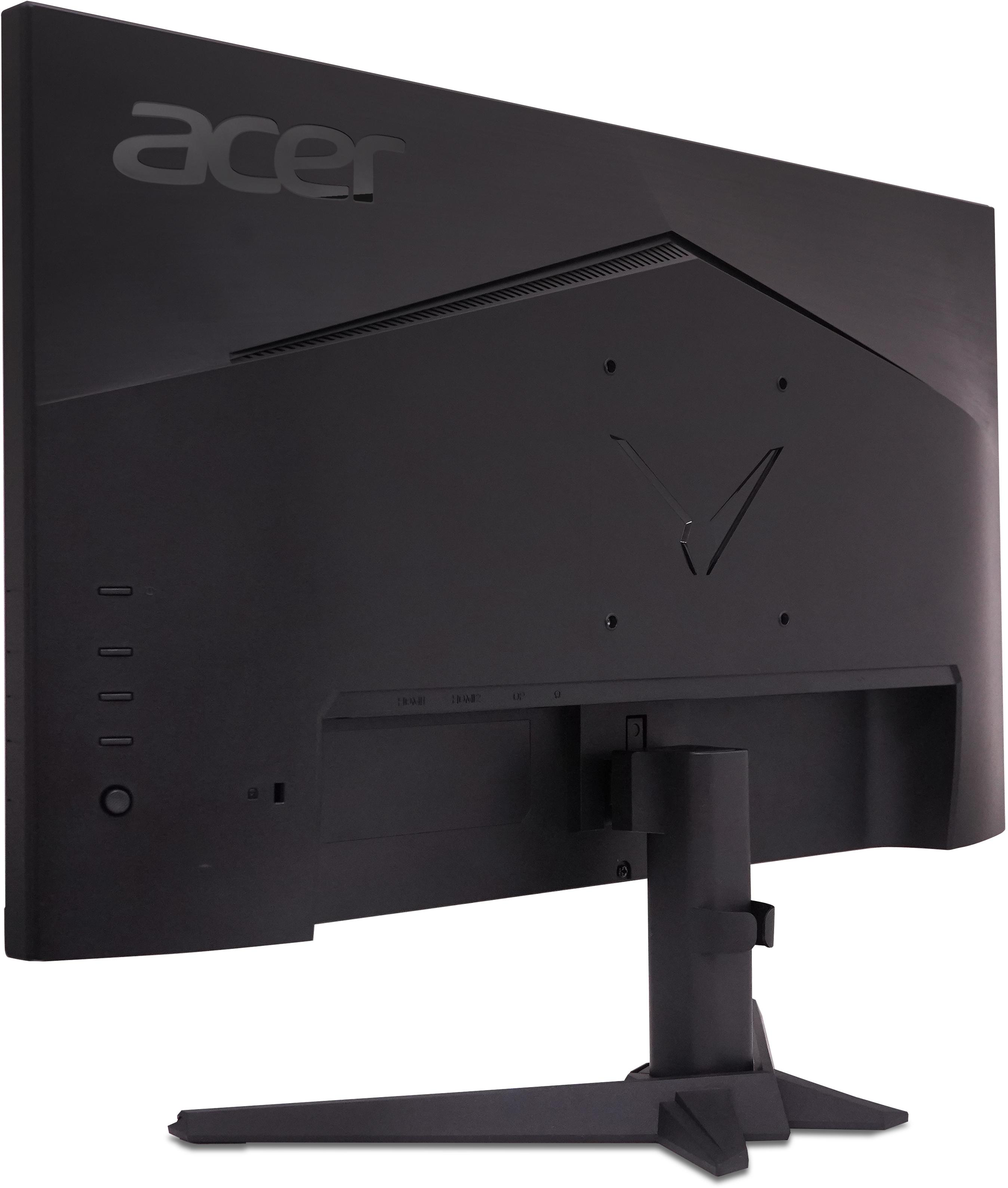 Fekete Acer monitor hátulja portokkal és Acer logóval.