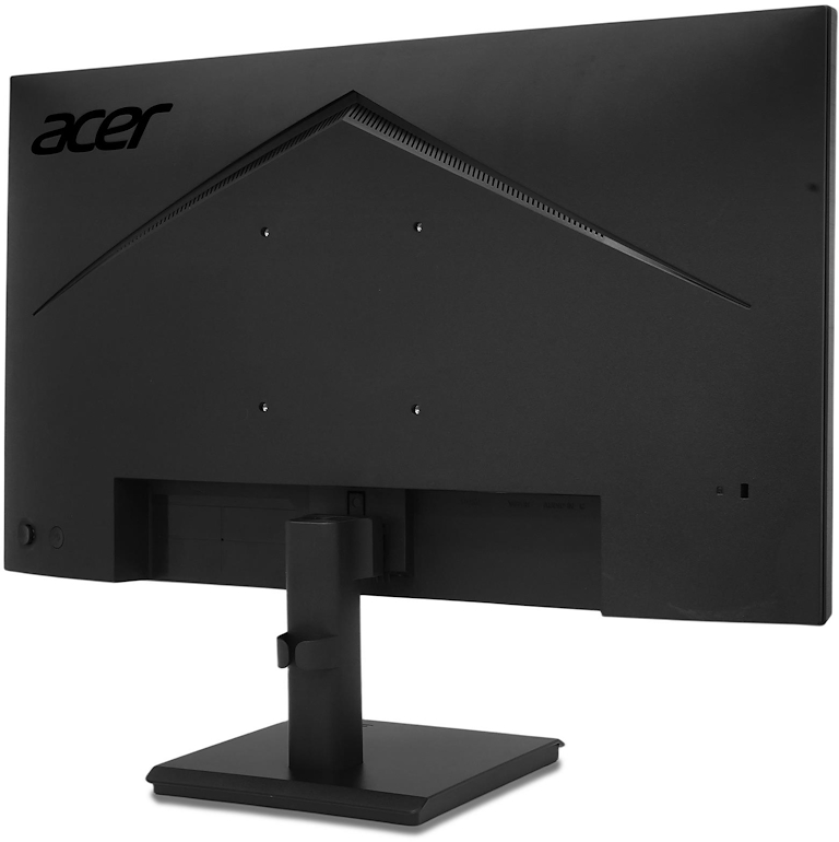 Egy fekete Acer monitor hátulnézete, állvánnyal és szellőzőrésekkel.
