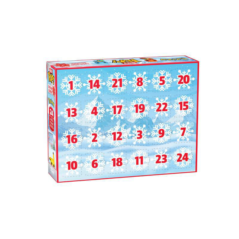 Ein Adventskalender mit Schneeflocken-Design und Zahlen von 1 bis 24.