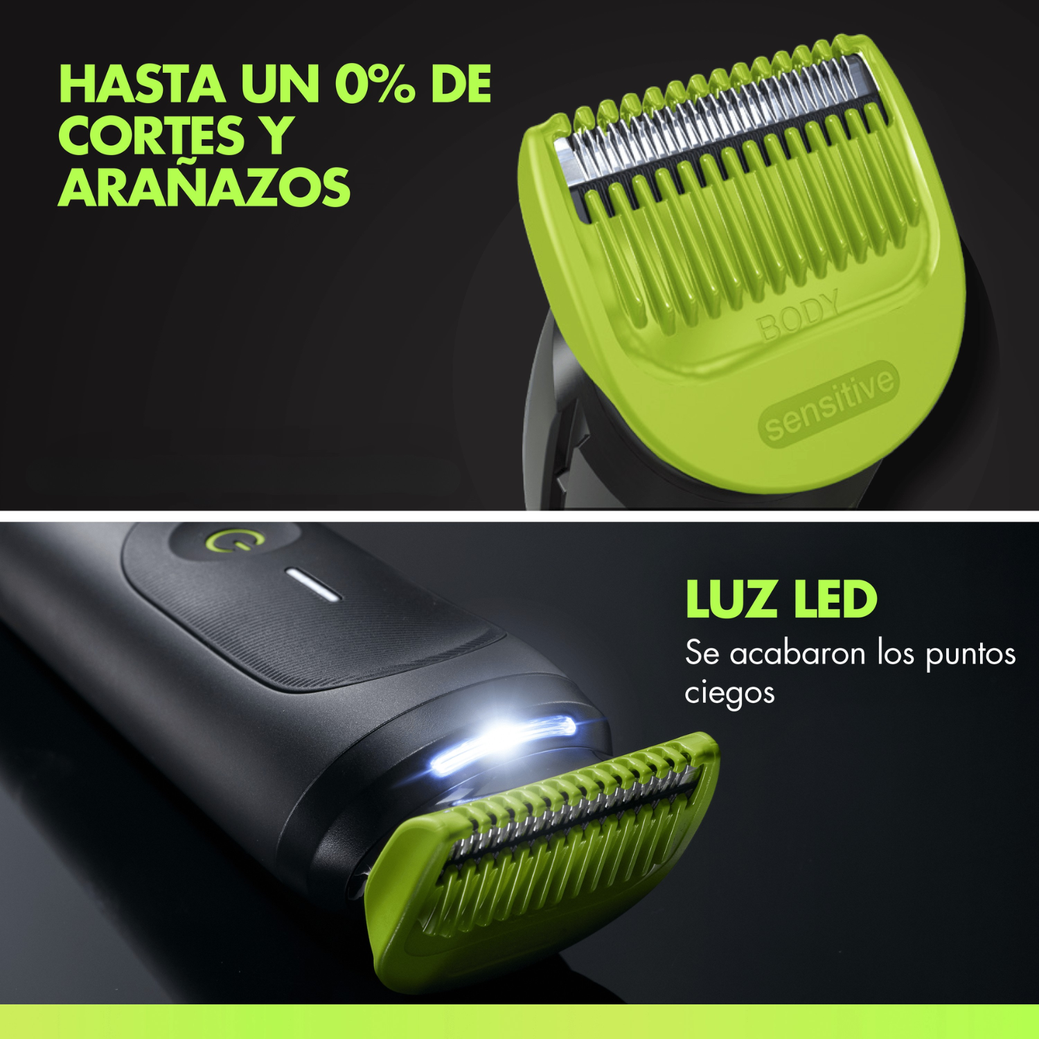 Hasta un 0% de cortes y arañazos. Luz LED. Se acabaron los puntos ciegos.