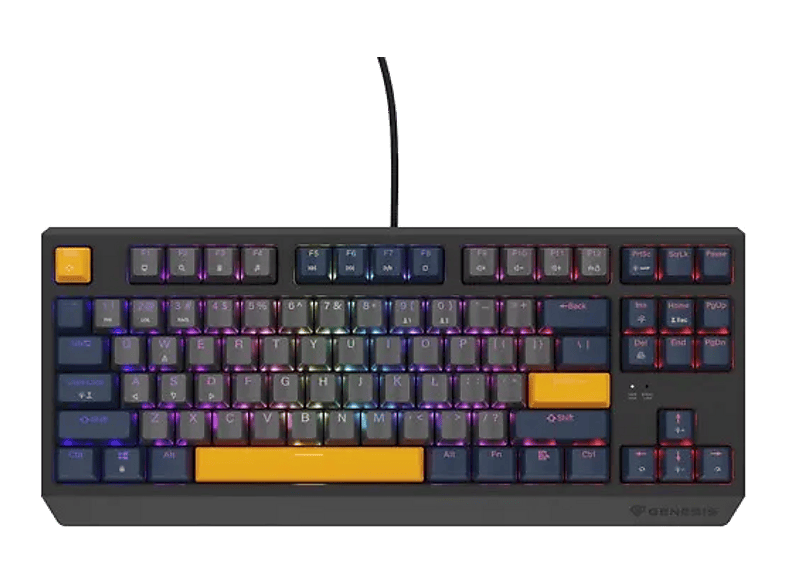 Genesis Thor 230 TKL Naval Blue Negative US RGB Outemu Panda Szary