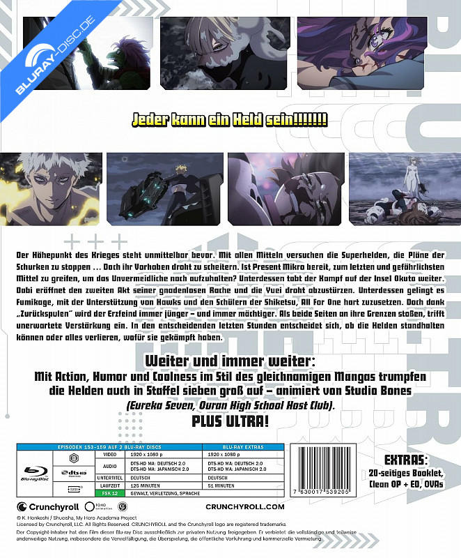 Blu-ray Cover: Anime-Szenen, deutscher Text, Episodenübersicht, Extras.