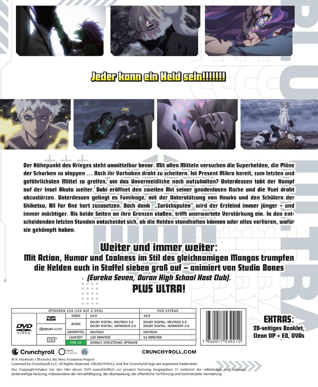 Anime DVD-Cover mit Charakteren, Text und technischen Details. 