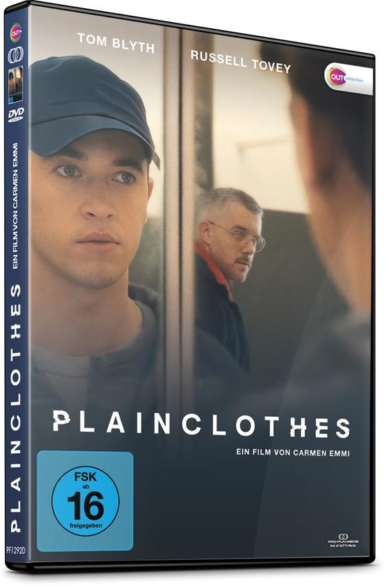 DVD-Hülle: Tom Blyth im Vordergrund, Russell Tovey im Hintergrund. Titel: Plainclothes.